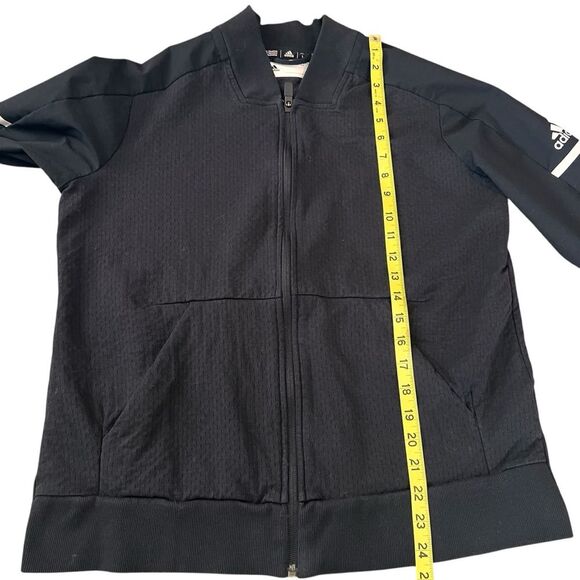 Adidas Squad Bomber Black Full Zip Jacket Women’s Large Climalite Athletic - Picture 9 of 15
